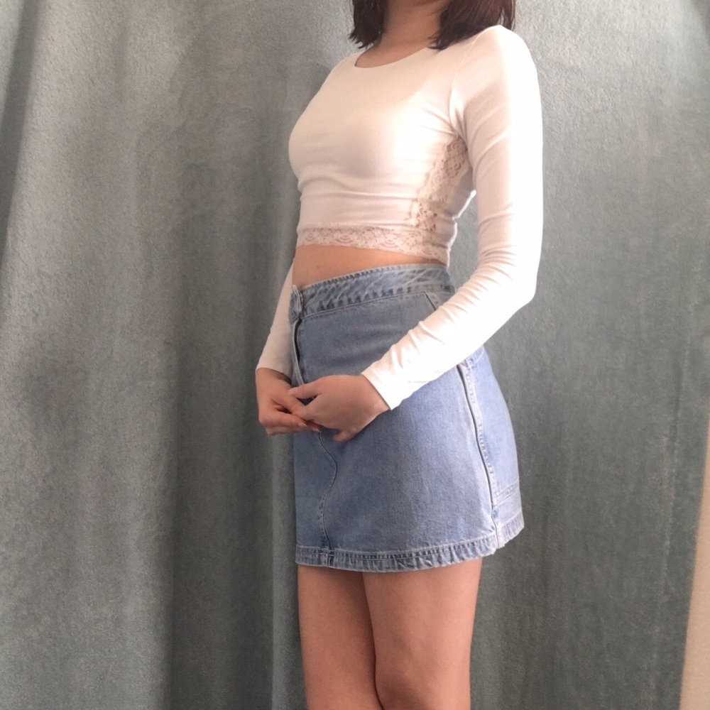 Long Sleeved White Crop Top